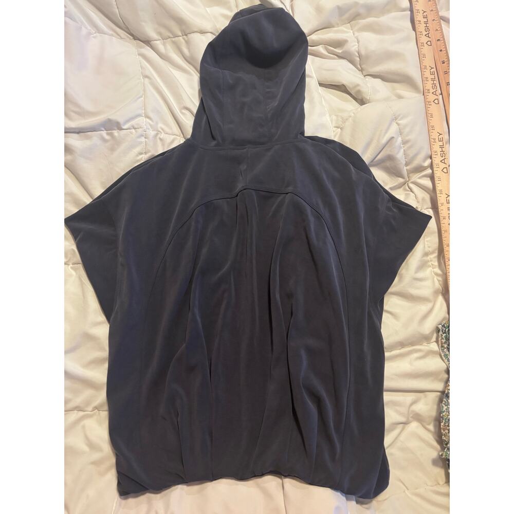 Athleta Medium Blue Gray Modal Blend Hoodie Oversized Pullover Sweatshirt Cozy - Picture 6 of 6